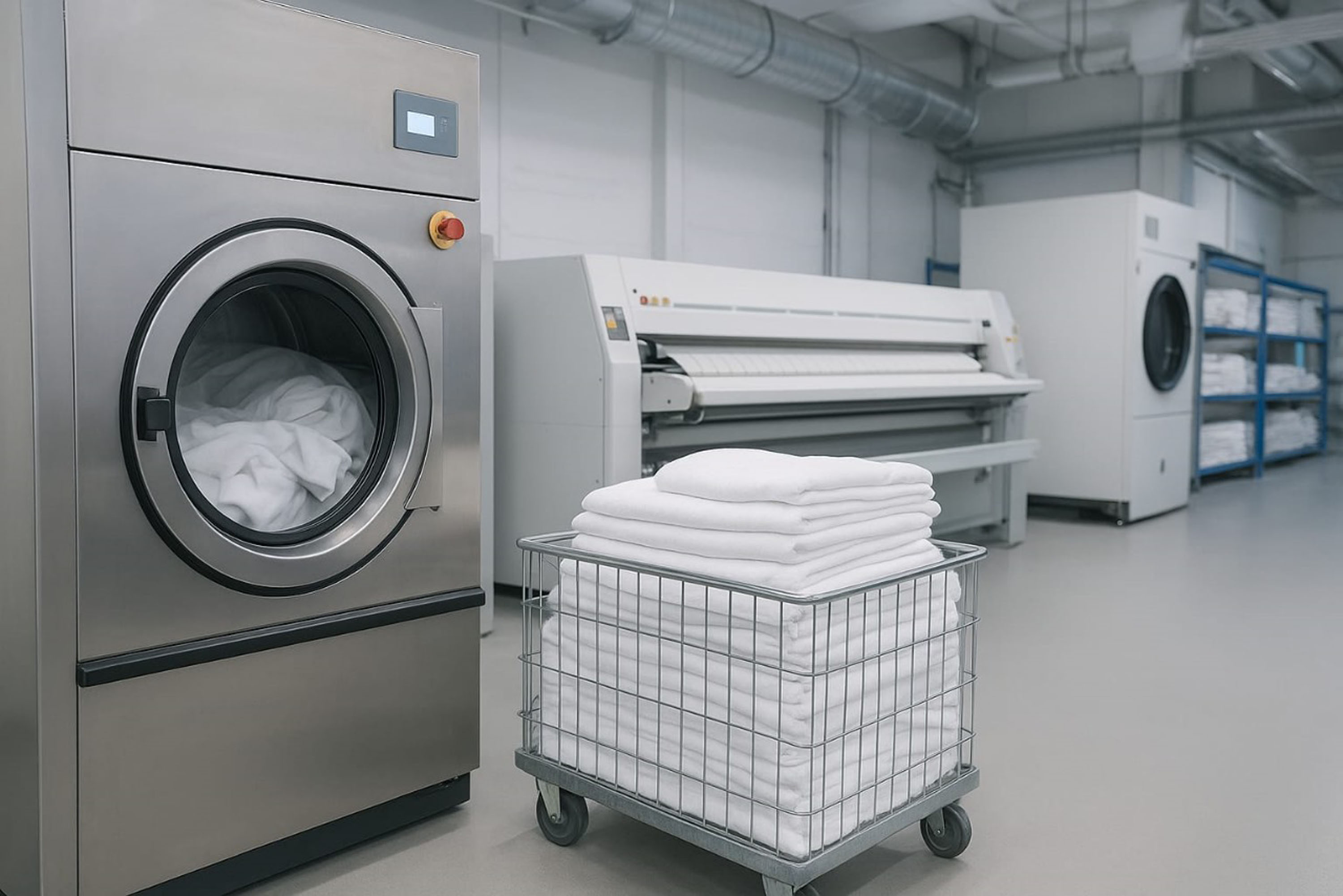 Maquinaria moderna de lavandería industrial
